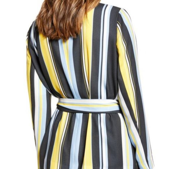 Halogen Soft Tie Waist Jacket Striped Pockets Lucinda extra small career XS - Picture 2 of 6